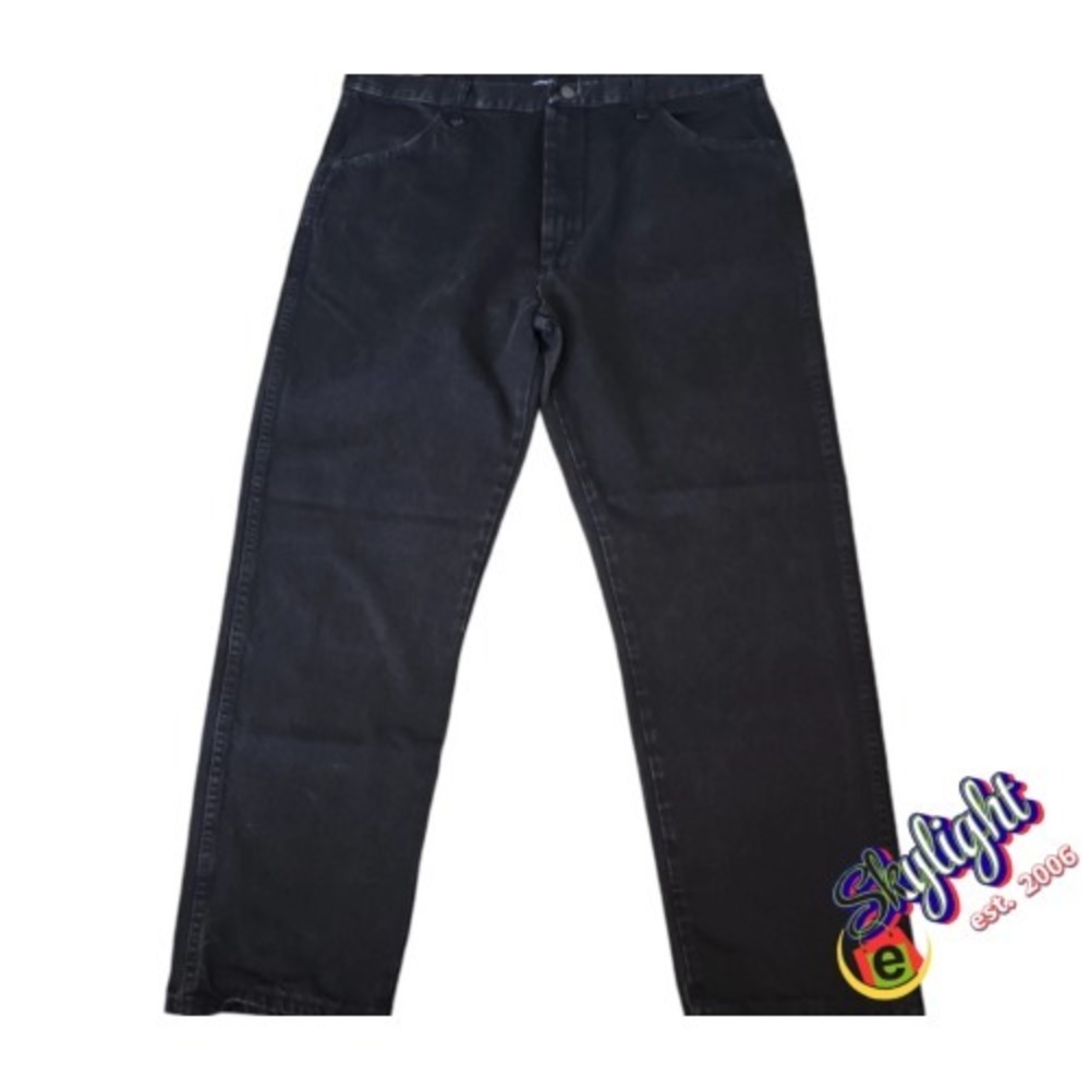 Rustler Mens Black Straight Leg‎ Denim Jeans 5-Pocket Design Size Reg 40x30